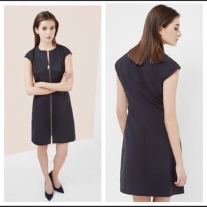 Ted Baker Reikod Black Dress Textured Front Zipper size 4/ US size 10